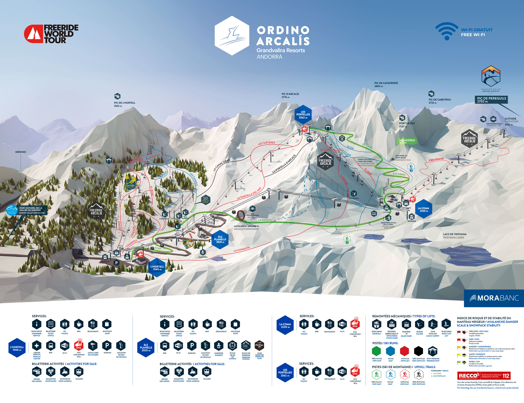 Mapa skimo Ordino Arcalis