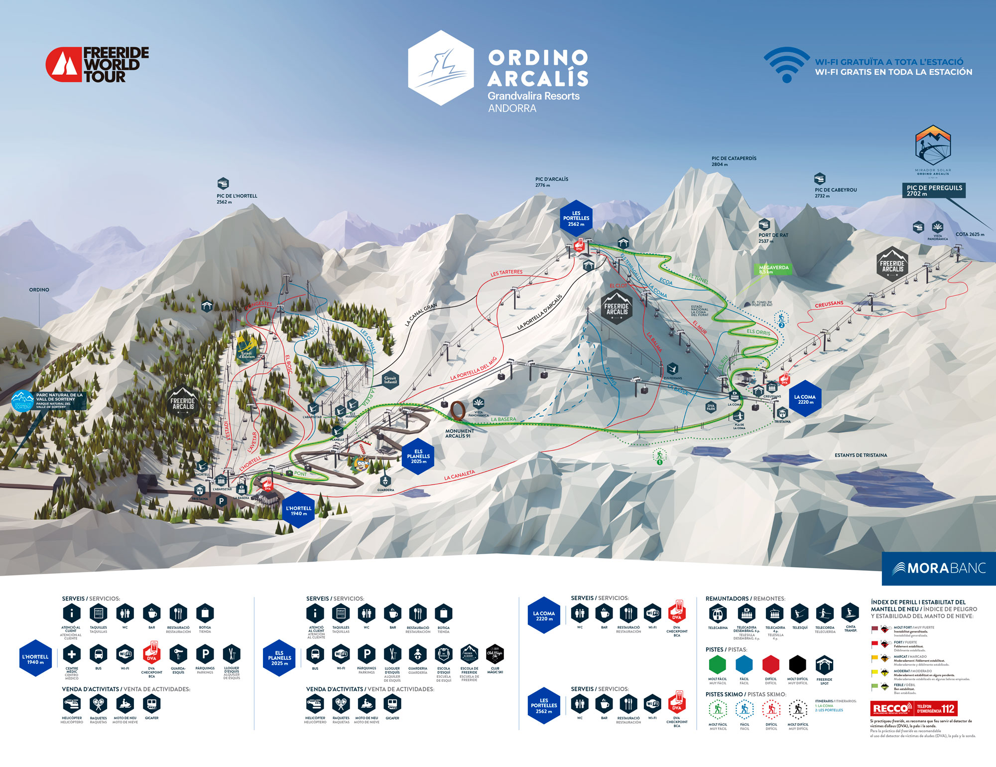 Mapa skimo Ordino Arcalis