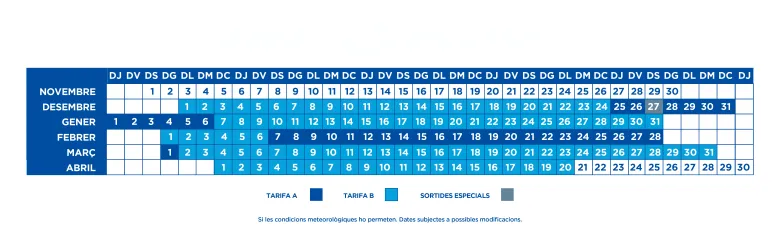 Calendari escols d'esqui 25-26