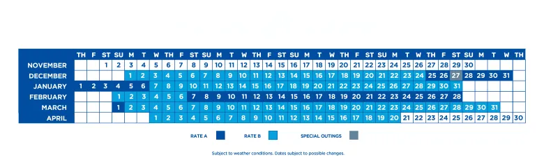 ski school alendar 25-26