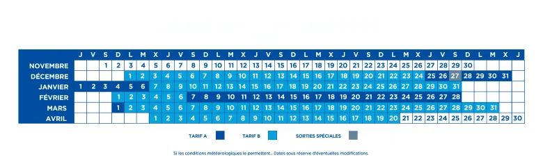 calenrier ecole d'esqui 25-26