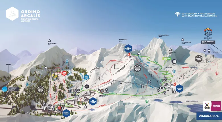 Mapa invierno Ordino Arcalis