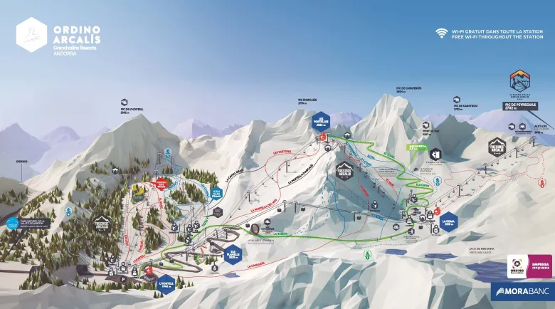 Mapa invierno Ordino Arcalis