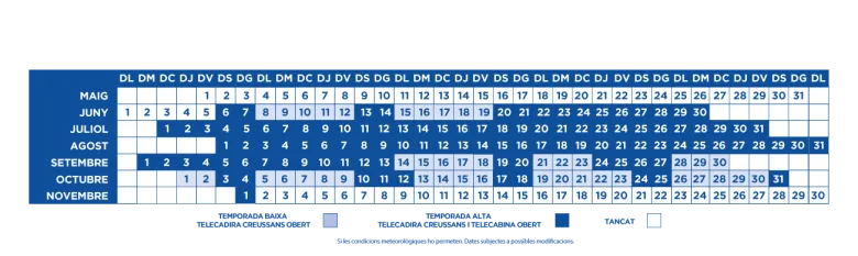 Calendari estiu 2026
