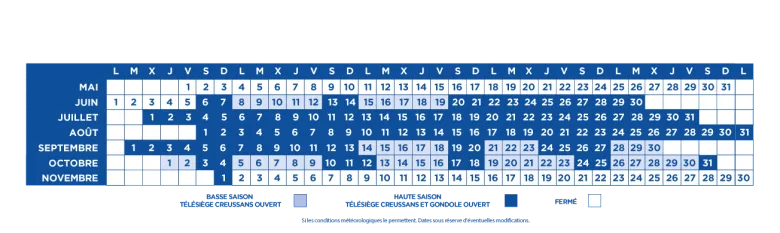 Calendrie été 2026